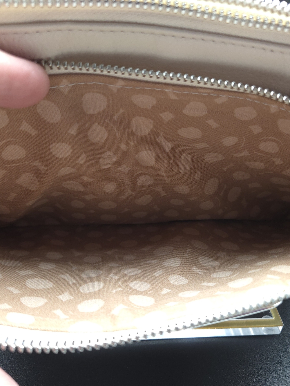 Brighton Ferrara Leather Crossbody Organizer Bag - Cream/Tan #F270671 - Picture 11 of 14